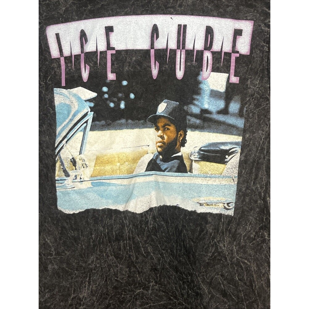 Ice Cube Graphic T-Shirt Mens Small Black Vintage Style Photo Print Hip Hop Tee